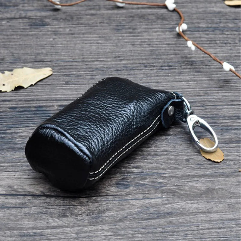 CICICUFF Men Key Bag Genuine Cow Leather Buckets Key Cases Pouch Zipper Keychain Auto Car Key Case Bag Women Home Key Holder - PST PS Tradings