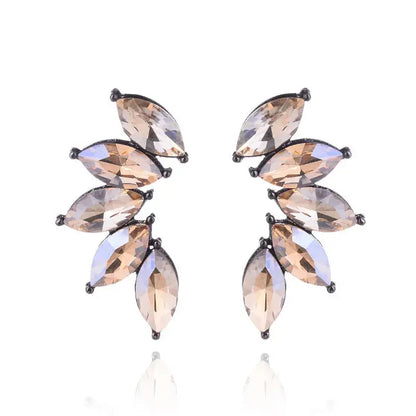 LUBOV 2018 Trendy Angel Wing Design Opal Stone Stud Earrings Women Elegant Crystal Earrings Christmas Gift Jewelry - Property & Safety Tradings