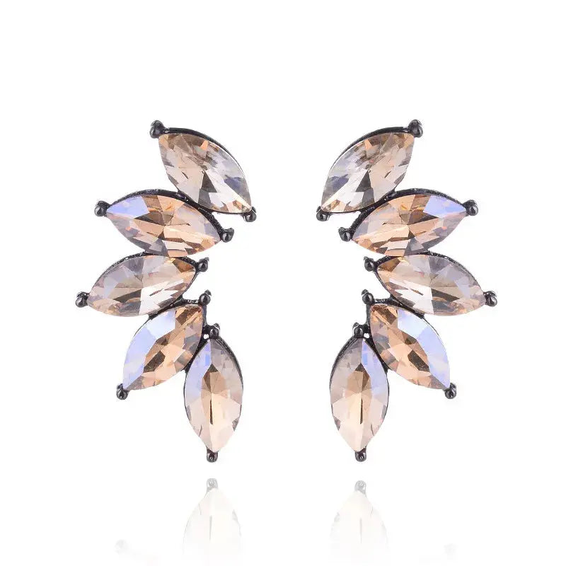 LUBOV 2018 Trendy Angel Wing Design Opal Stone Stud Earrings Women Elegant Crystal Earrings Christmas Gift Jewelry - Property & Safety Tradings