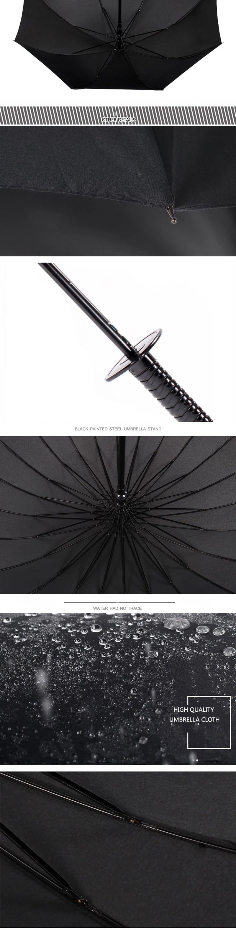 Creative Long Handle Large Windproof Samurai Sword Umbrella Japanese Ninja-like Sun Rain Straight Umbrellas Automatic Open - Property & Safety Tradings