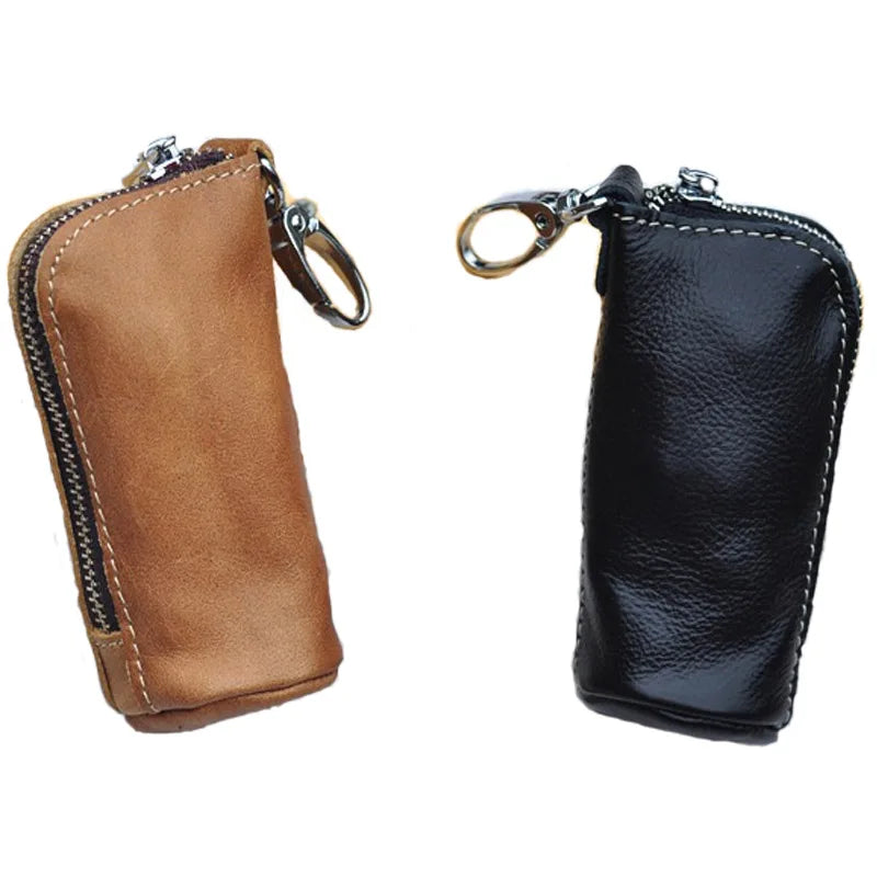 CICICUFF Men Key Bag Genuine Cow Leather Buckets Key Cases Pouch Zipper Keychain Auto Car Key Case Bag Women Home Key Holder - PST PS Tradings