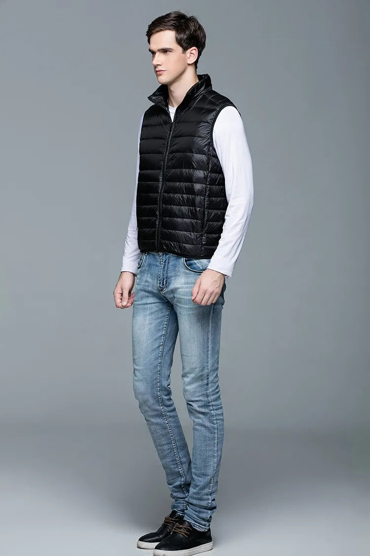 Spring Man 90% Duck Down Vest Ultra Light Jackets Men Fashion Sleeveless Outerwear Coat Autumn Winter Coat