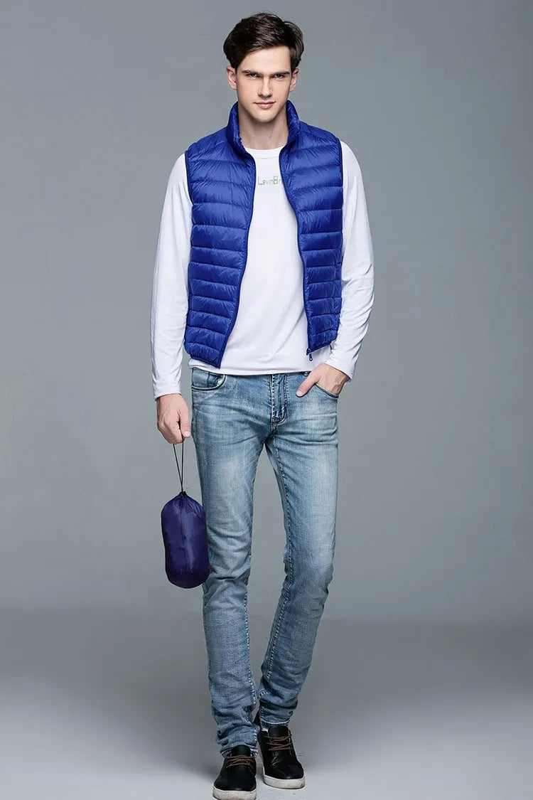 Spring Man 90% Duck Down Vest Ultra Light Jackets Men Fashion Sleeveless Outerwear Coat Autumn Winter Coat