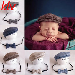 Crochet Baby Toddler Hat And Tie Handmade Newborn Photography Props Baby Cap Beanie Infant  Bow Tie Set Baby Photo Shoot Outfits - PST PS Tradings