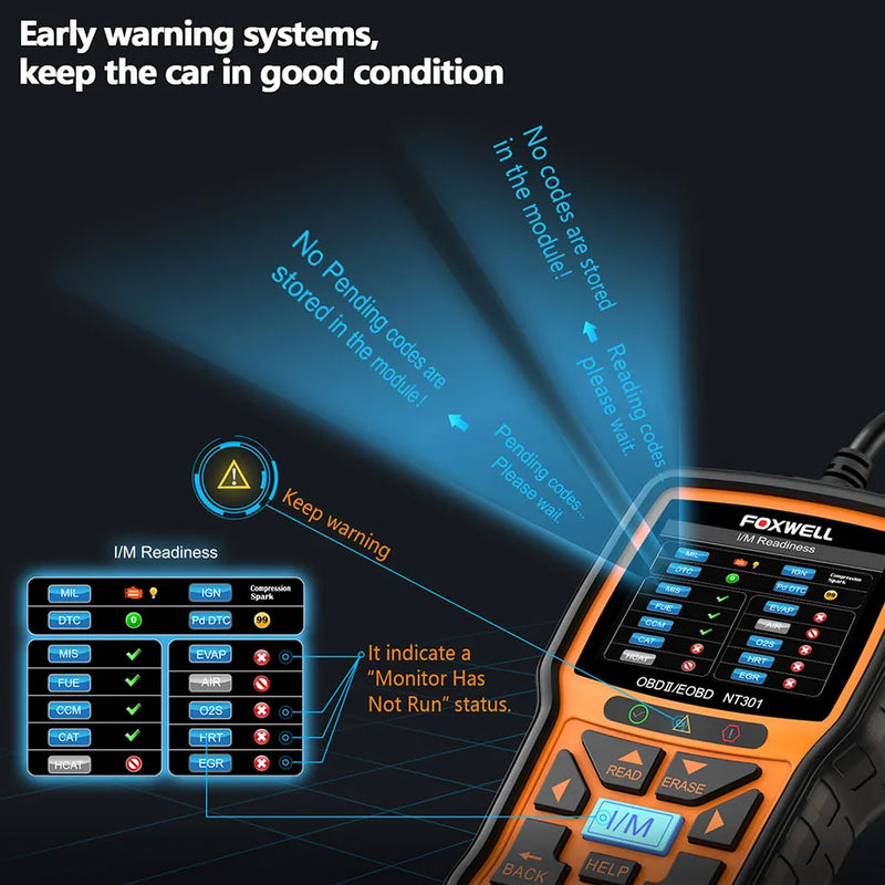 FOXWELL NT301 OBD2 Scanner Check Engine Code Reader Professional ODB2 OBD2 Automotive Scanner Car Diagnostic Tools PK ELM327 - PST PS Tradings