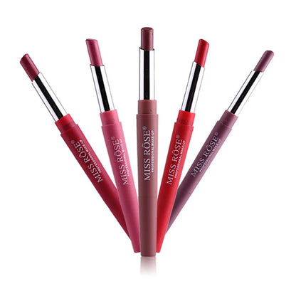 8 farbe Doppel-ende Lip Make-Up Lippenstift Bleistift Wasserdichte Langlebige Farbton Sexy Red Lip Stick Schönheit Matte Liner stift Lippenstift