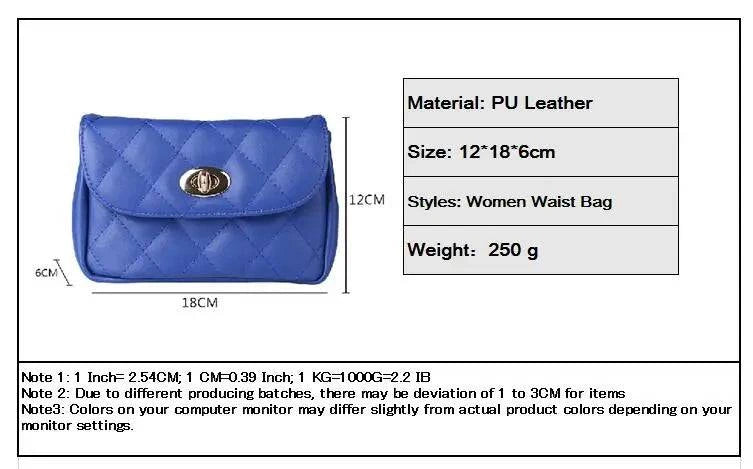 Mihaivina Fashion Leather Waist Bag Women Fanny Chest Bag Pack Femal Plaid Belt Bags Hip Money Travel Phone Pouch Bags - Property & Safety Tradings