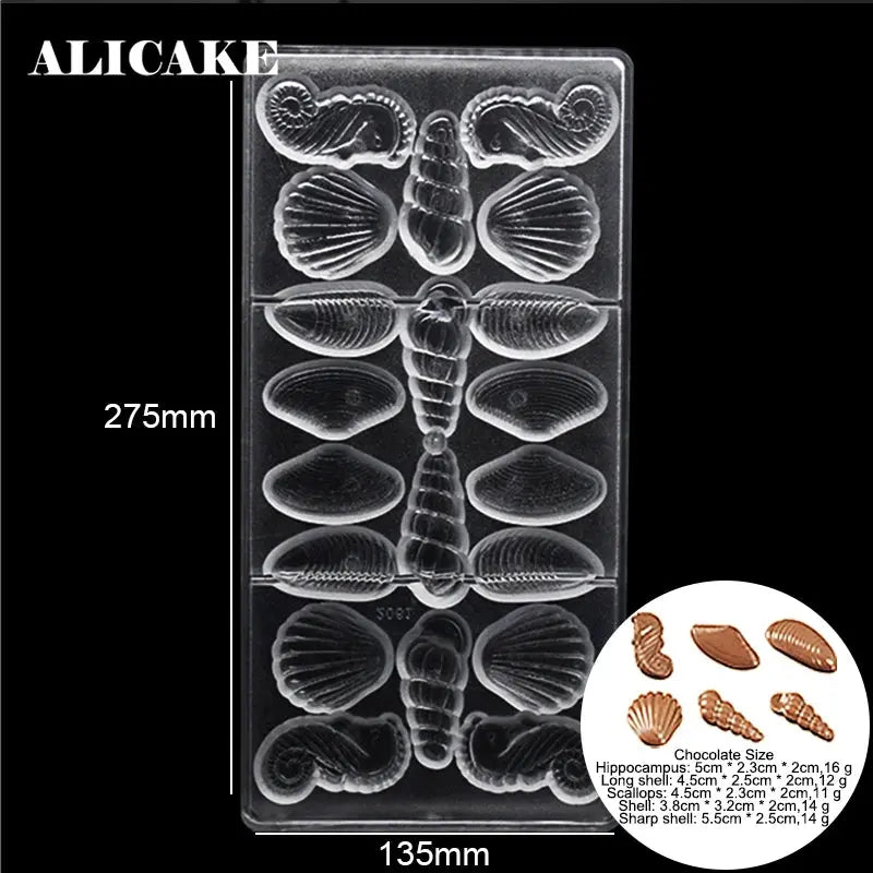 Polycarbonate Chocolate Molds for Chocolate Professional Baking Candy Bonbons Bar Acrylic Mould Confectionery Bakery Utensils - Property & Safety Tradings