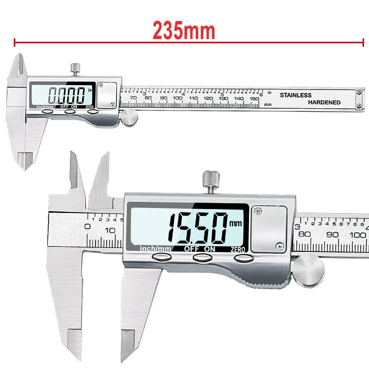 TON09 6-Inch 150mm Stainless Steel Electronic Digital Vernier Caliper Metal Micrometer Measuring