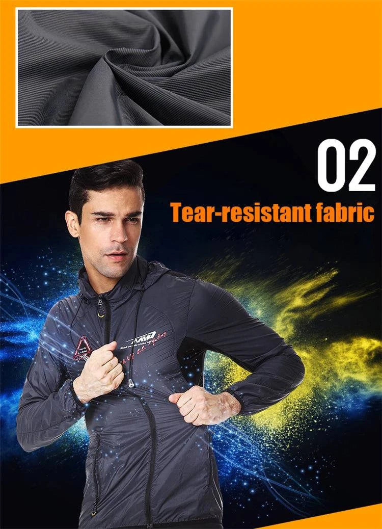 Ultra-light Hooded Bicycle Jacket Bike Windproof Coat Road MTB Cycling Wind Coat Long Sleeve Clothing Quick Dry Thin Jackets - Property & Safety Tradings