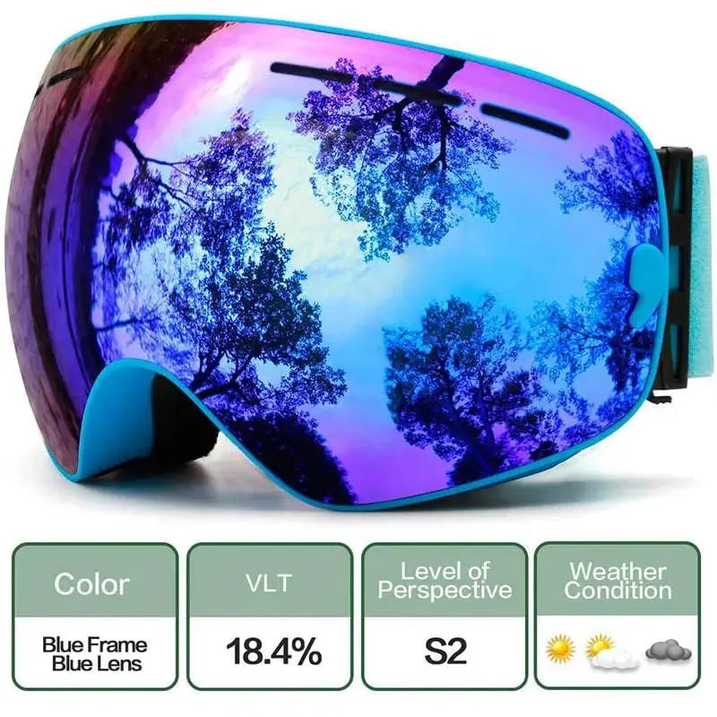 Ski Goggles,Winter Snow Sports Goggles with Anti-fog UV Protection for Men Women Youth Interchangeable Lens - Premium Goggles - Property & Safety Tradings