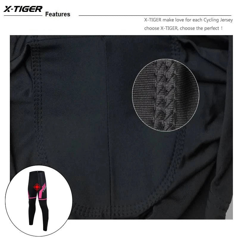 X-Tiger Women Anti-shock Cycling Pants Mountain Bike Cycling Trousers Anti-sweat 5D Anti Slip Padded Gel Racing Bicycle Pants - Property & Safety Tradings