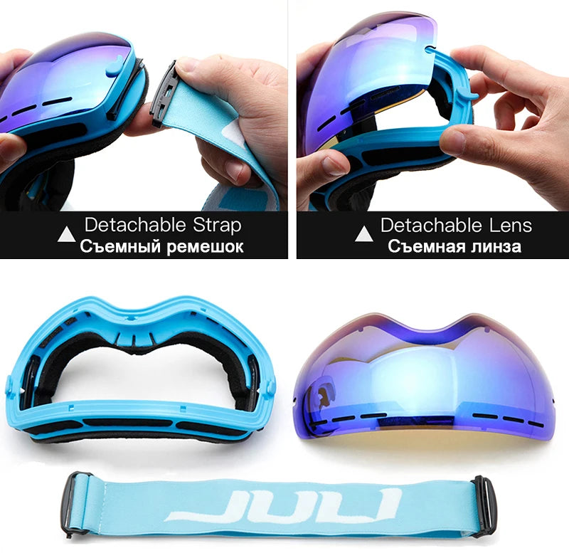 Ski Goggles,Winter Snow Sports Goggles with Anti-fog UV Protection for Men Women Youth Interchangeable Lens - Premium Goggles - Property & Safety Tradings