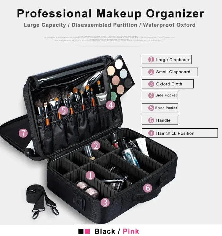 High Quality Make Up Bag Professional Makeup Case Makeup Organizer Bolso Mujer Cosmetic Case Large Capacity Storage Bag - Property & Safety Tradings