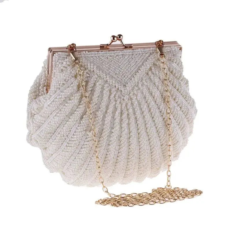 Evening Bags Women Clutch Evening Clutch Bags Wedding Bridal Handbag Pearl Beaded Fashion Shell Chain Party Bags LI-383 - Property & Safety Tradings