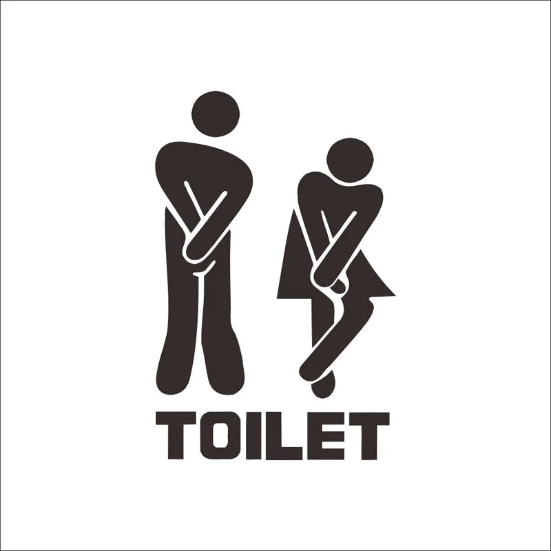 Creative Funny Toilet Wall/Door Stickers Bathroom Decoration Vinyl Home Decor Decals Waterproof Poster Wallpaper On The Wall - PST PS Tradings