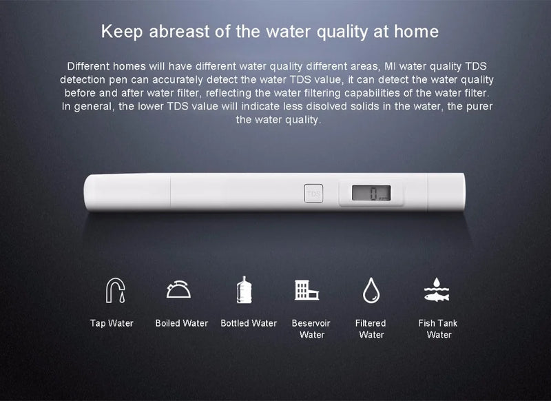 Original Xiaomi MiJia Mi TDS Meter Tester Tragbare Erkennung Wasser Reinheit Qualität Test TDS-3 Tester Home 1pcs 2pcs option