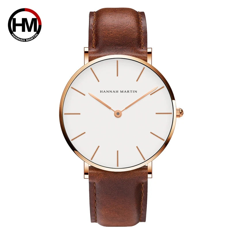 Drops hipping hochwertige Roségold Zifferblatt Uhr Männer Leder wasserdichte Armbanduhr Frauen Kleid Modemarke Quarz werk Saat - Property & Safety Tradings