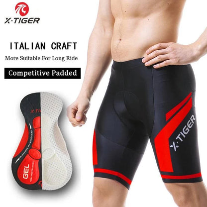 X-TIGER Men Cycling Shorts MTB Shockproof Bike Shorts Summer Breathable Bicycle Shorts With Coolmax 5D Gel Padded Bib Tights - PST PS Tradings