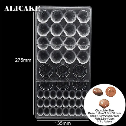 Polycarbonate Chocolate Molds for Chocolate Professional Baking Candy Bonbons Bar Acrylic Mould Confectionery Bakery Utensils - Property & Safety Tradings