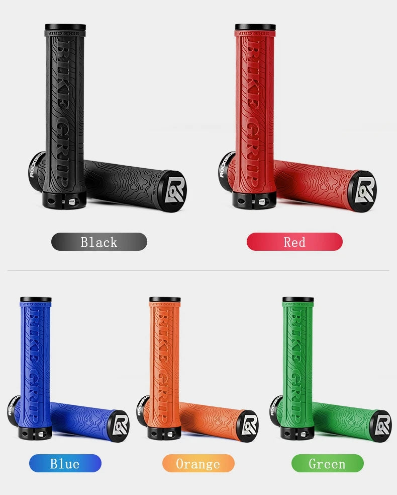 ROCKBROS TPR Rubber Bike Grips Bicycle Handlebar Mtb Grips Soft 3D Anti-skid Lock On Handle Bar Cycling Parts Bike Accessories - PST PS Tradings