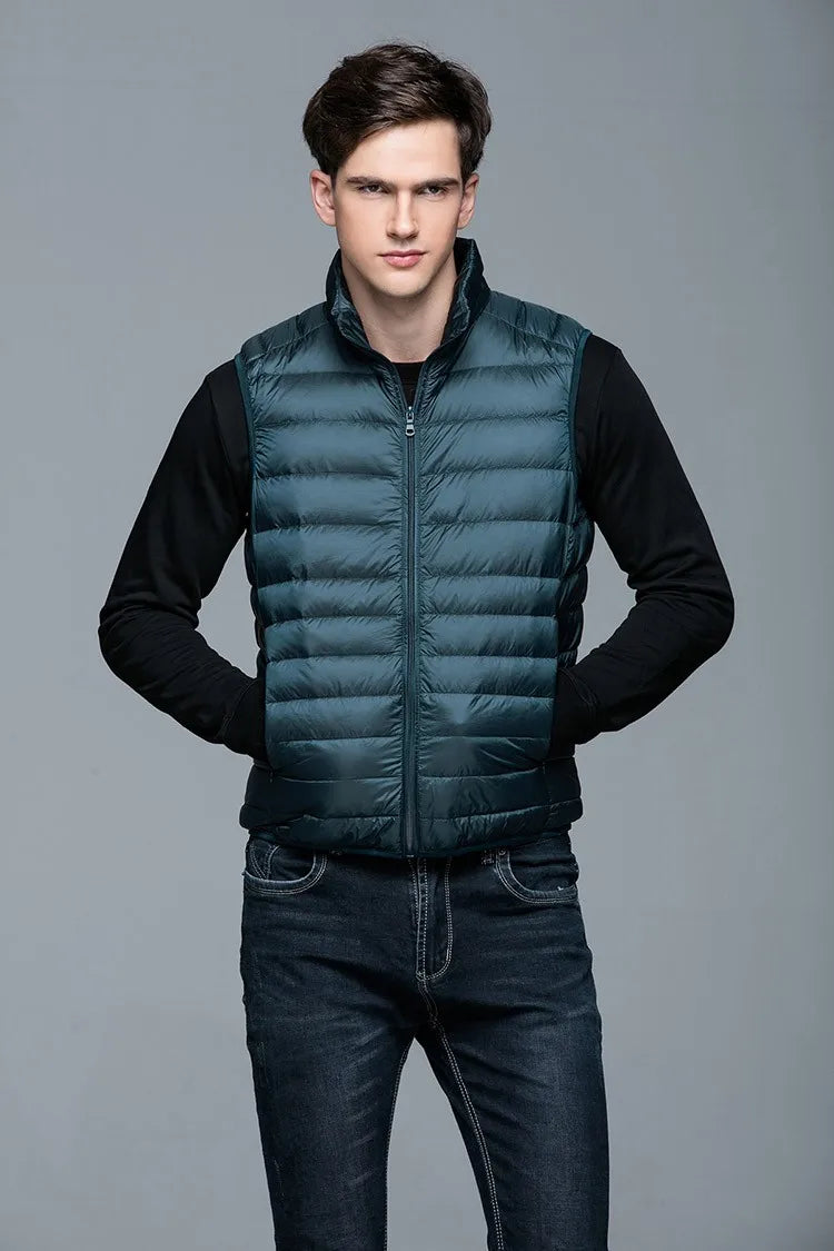 Spring Man 90% Duck Down Vest Ultra Light Jackets Men Fashion Sleeveless Outerwear Coat Autumn Winter Coat