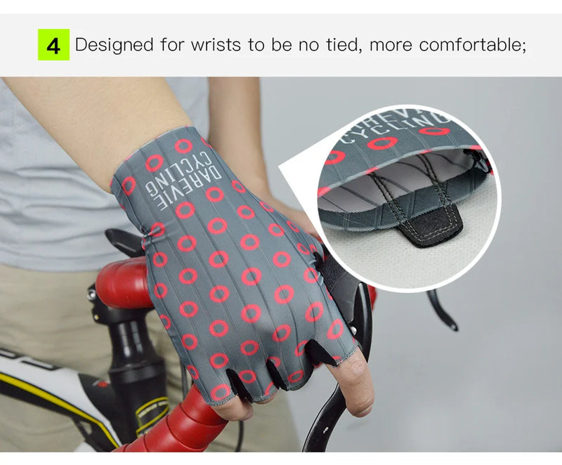 DAREVIE AERO high Speed Cycling Gloves Light Soft Breathable Cool Dry Half Finger Cycling Glove Anti Slip Bike Gloves MTB Road - PST PS Tradings