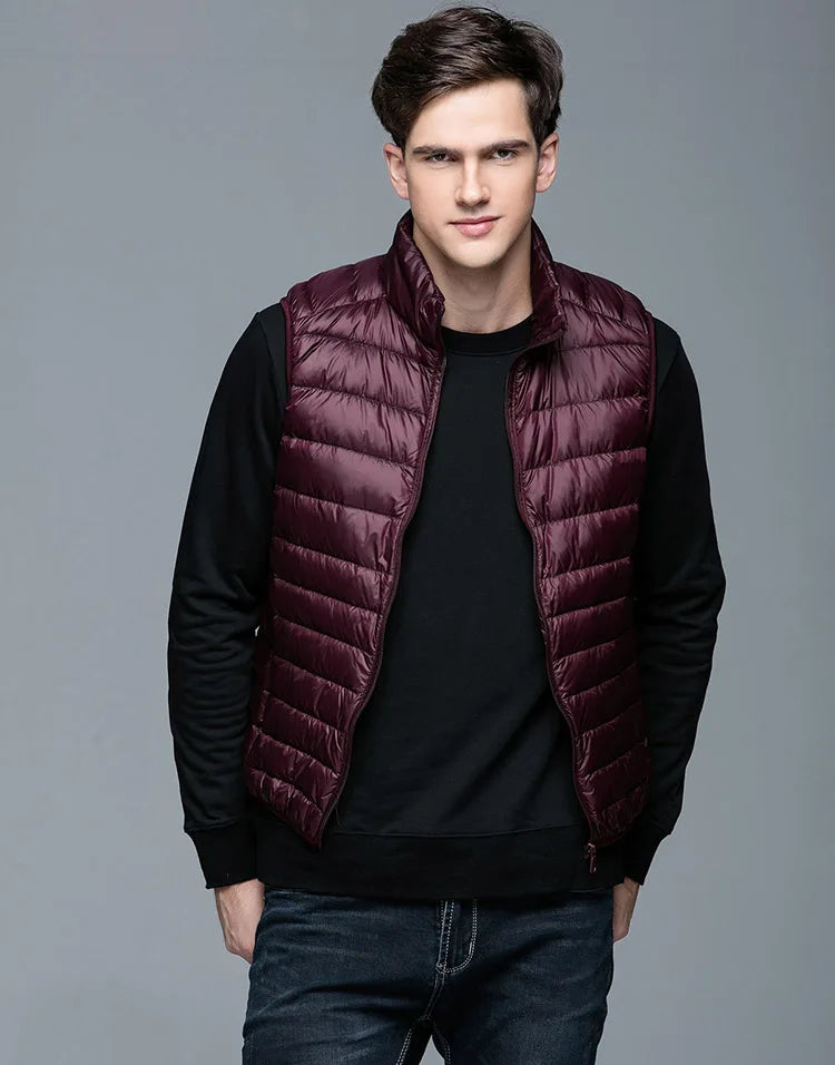 Spring Man 90% Duck Down Vest Ultra Light Jackets Men Fashion Sleeveless Outerwear Coat Autumn Winter Coat