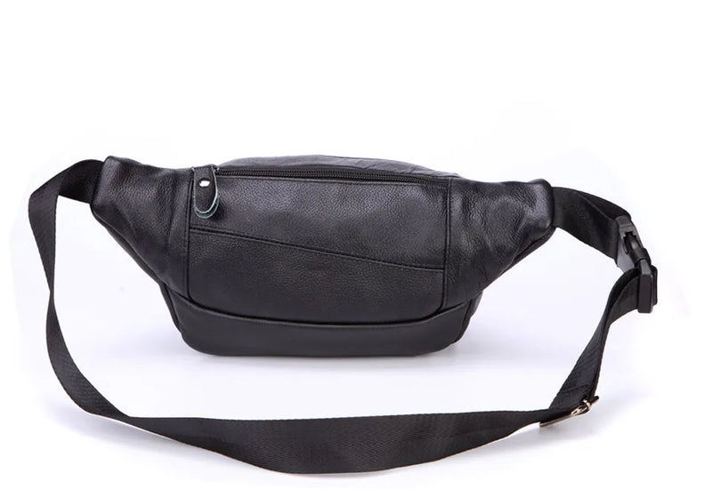 Fashion Men Genuine Leather Fanny Bag for Phone Pouch Male Leather Messenger Bags Brand Fanny Pack Male Travel Waist Bag Men - Property & Safety Tradings