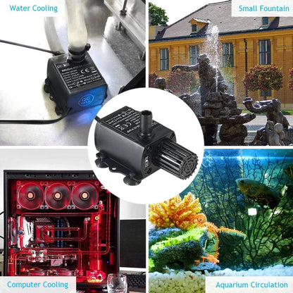 Mini USB Water Pump Ultra-quiet Brushless Submersible Fountain Aquarium Waterproof Circulating 300L/H Lift Water Pump 5V 4.8W - PST PS Tradings