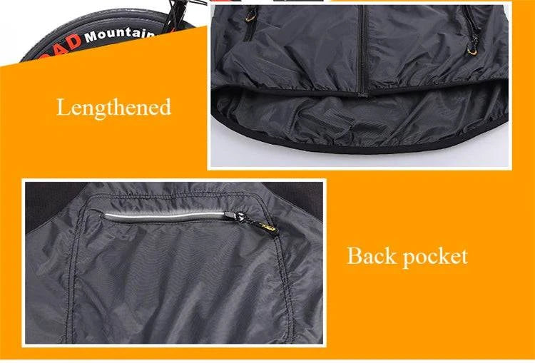 Ultra-light Hooded Bicycle Jacket Bike Windproof Coat Road MTB Cycling Wind Coat Long Sleeve Clothing Quick Dry Thin Jackets - Property & Safety Tradings