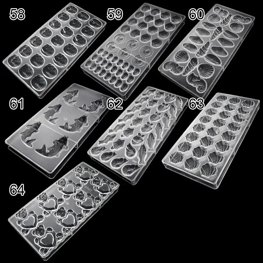 Polycarbonate Chocolate Molds for Chocolate Professional Baking Candy Bonbons Bar Acrylic Mould Confectionery Bakery Utensils - Property & Safety Tradings