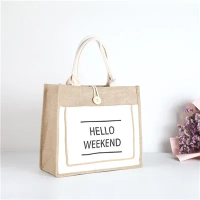 High Quality Women Linen Luxury Tote Large Capacity Female Casual Shoulder Bag Lady Daily Handbag Fresh Beach Shopping Bag - PST PS Tradings