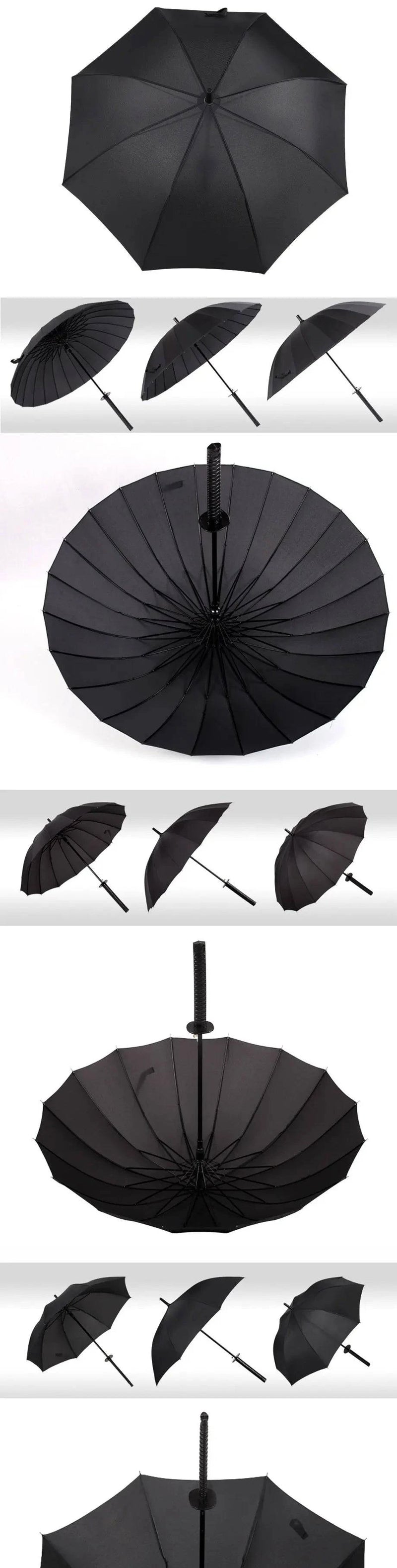 Creative Long Handle Large Windproof Samurai Sword Umbrella Japanese Ninja-like Sun Rain Straight Umbrellas Automatic Open - Property & Safety Tradings