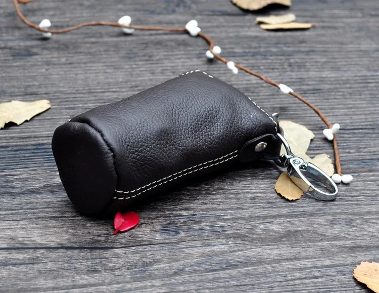 CICICUFF Men Key Bag Genuine Cow Leather Buckets Key Cases Pouch Zipper Keychain Auto Car Key Case Bag Women Home Key Holder - PST PS Tradings