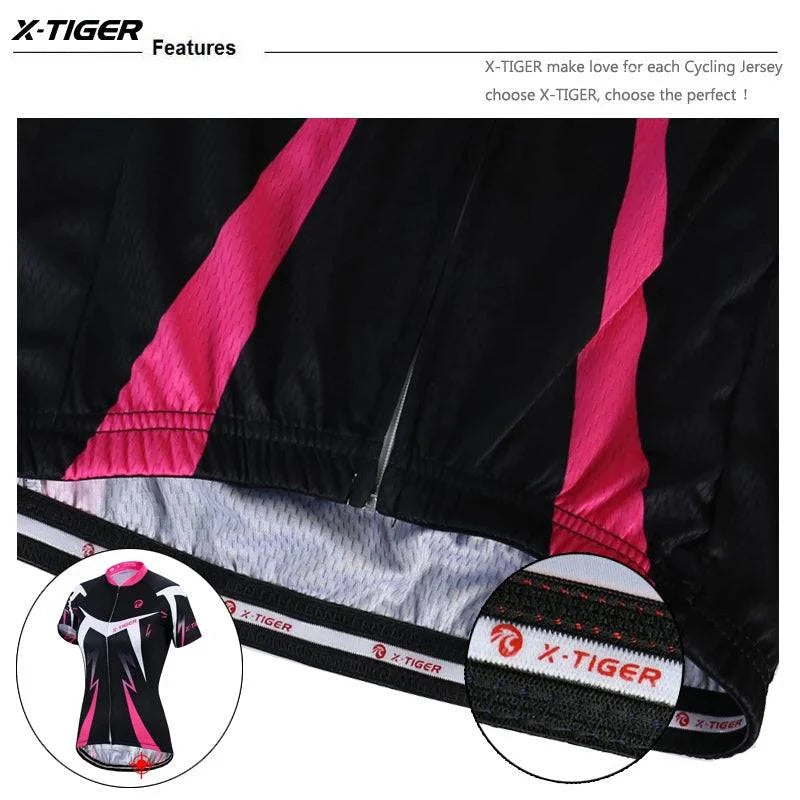 X-Tiger Women's Cycling Jersey Set Summer Anti-UV Cycling Bicycle Clothing Quick-Dry Mountain Female Bike Clothes Cycling Set - Property & Safety Tradings