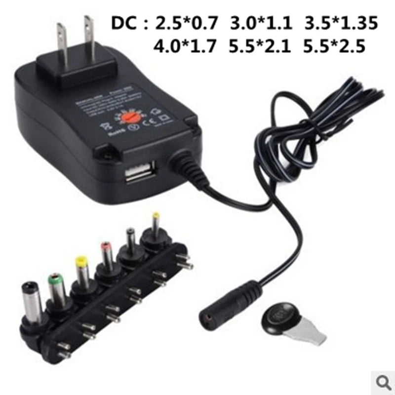 3V 4.5V 5V 6V 7.5V 9V 12V 2A 2.5A AC/DC Adapter Adjustable Power Supply Universal Adaptor Charger for LED Light Bulb Strip CCTV - PST PS Tradings