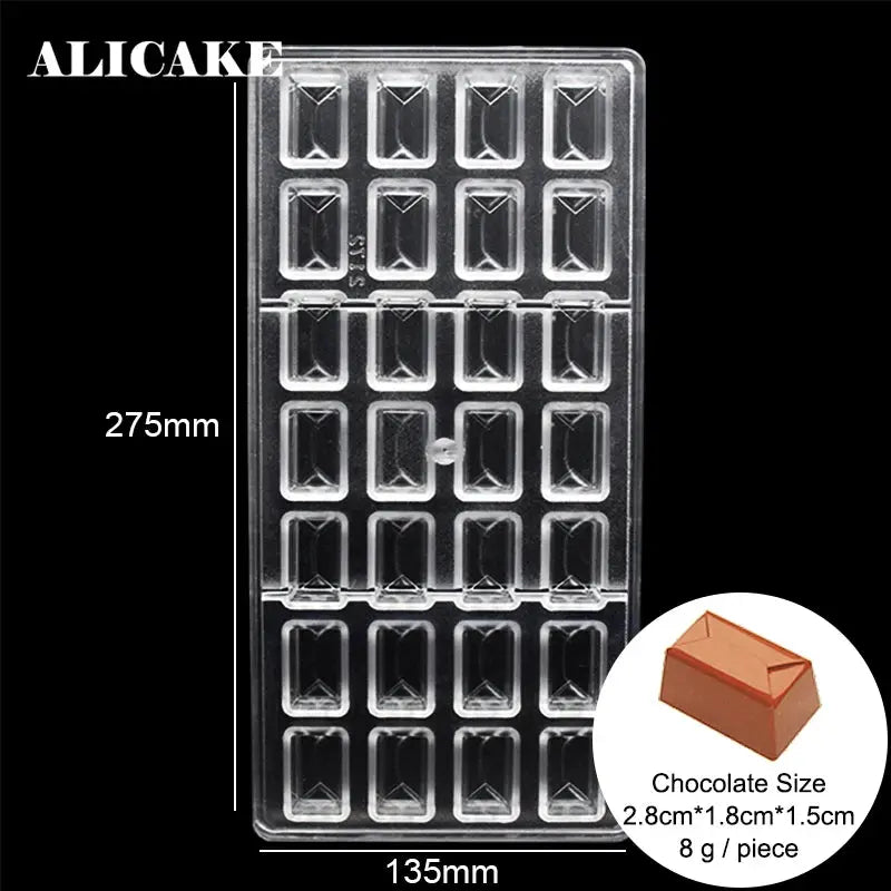 Polycarbonate Chocolate Molds for Chocolate Professional Baking Candy Bonbons Bar Acrylic Mould Confectionery Bakery Utensils - Property & Safety Tradings