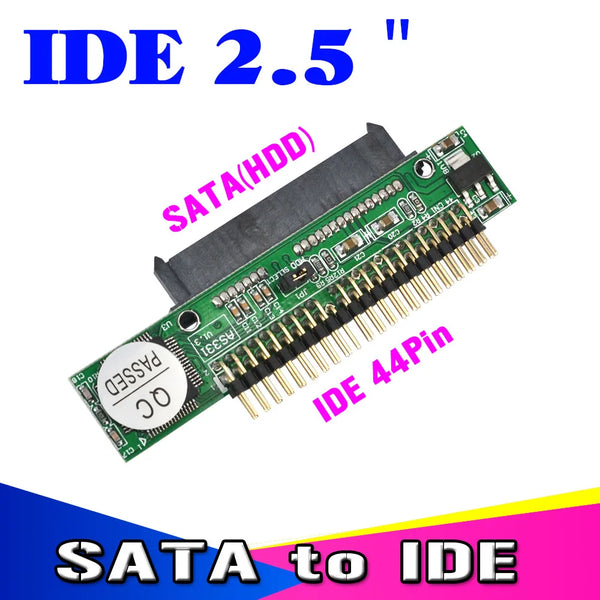 Kebidu Sata to IDE 2.5 Sata Female to 2.5 inch IDE Male 44 pin port 1.5Gbs Support  ATA 133 100 HDD CD DVD Adapter