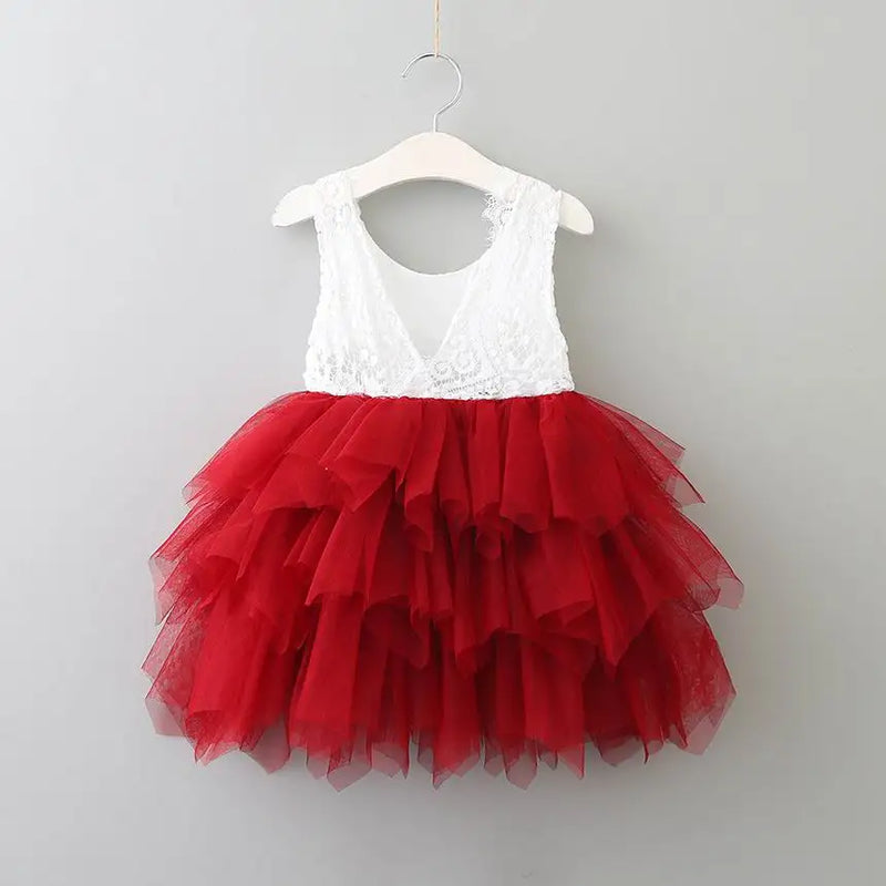 Summer Lace Girls Dress Gauze Kids Princess Dresses for Girl Vest Dress Party Dress Baby Clothes E16900 - PST PS Tradings