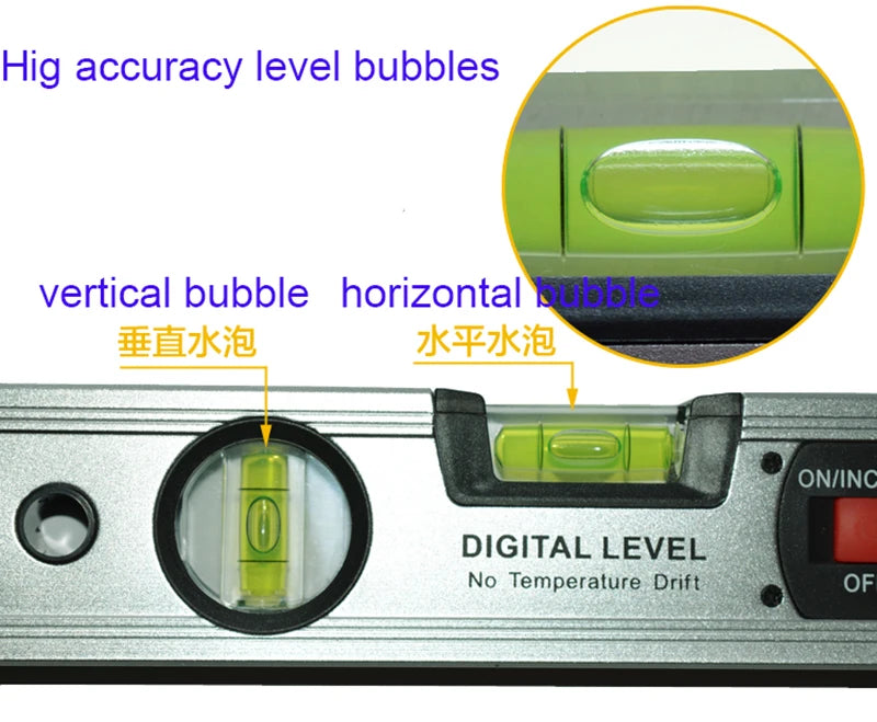 Digital Protractor Angle Finder Inclinometer electronic Level 360 degree with/without Magnets Level angle slope test Ruler 400mm