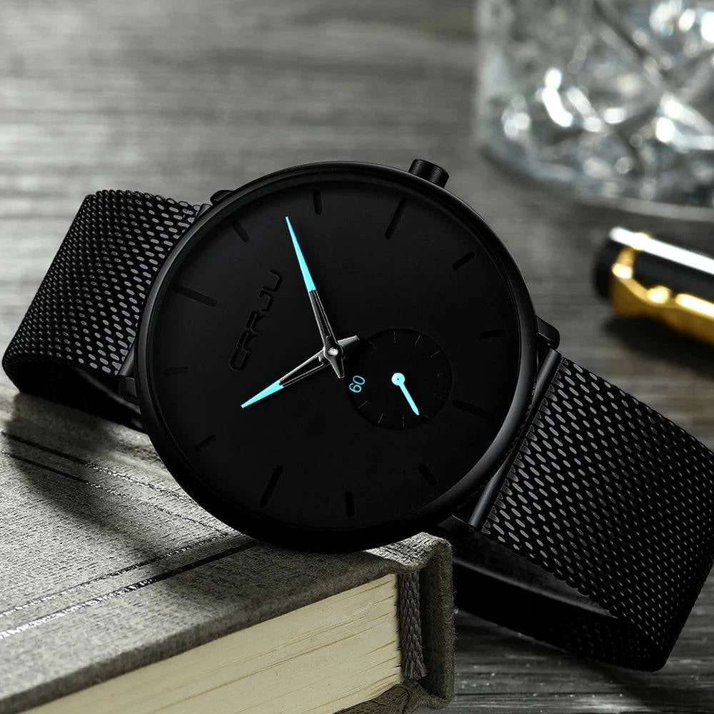 CRRJU Fashion Mens Watches Top Brand Luxury Quartz Watch Men Casual Slim Mesh Steel Waterproof Sport Watch Relogio Masculino - PST PS Tradings