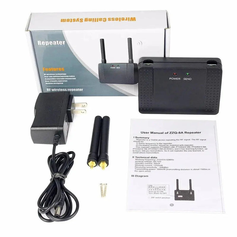 Retekess Amplifier 500mW RF Wireless Repeater Signal Amplifier Learning Code Extender for T117 Call Button 433MHz Restaurant - Property & Safety Tradings