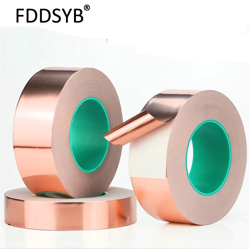 3~50mm *25M Double Sided Conduct Copper Foil Tape Mask Electromagnetic Shielding double side conductive copper foil tape - PST PS Tradings