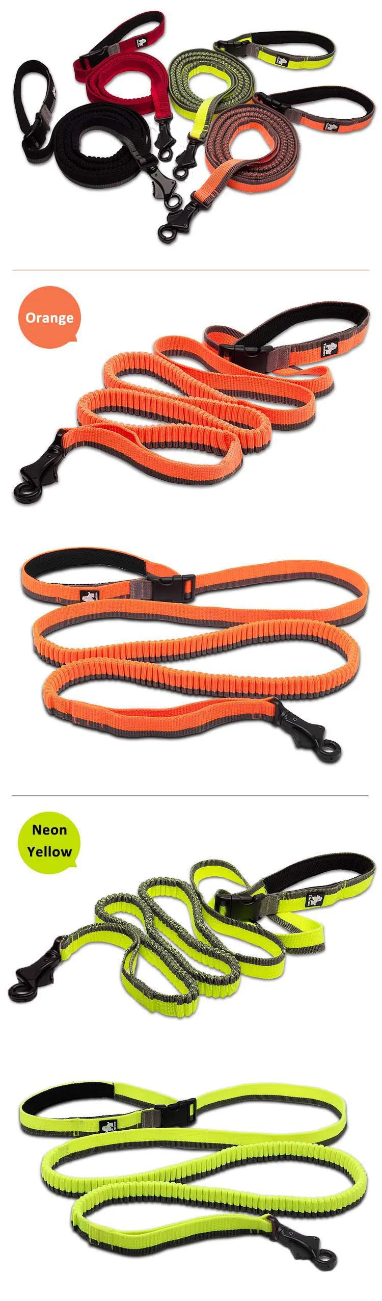 Truelove Dog Running Bungee Leash Hand-held Waistworn Adjustable Nylon Elastic Retractable Dog Leads for Running Jogging Walking - PST PS Tradings