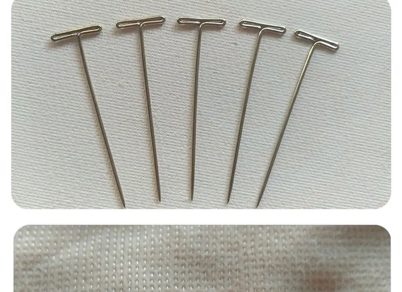 50 Pieces Wig T Pins for Holding Wigs Silver 32mm Long T-pins Styling Tools For Wig Display OLD STREET - PST PS Tradings