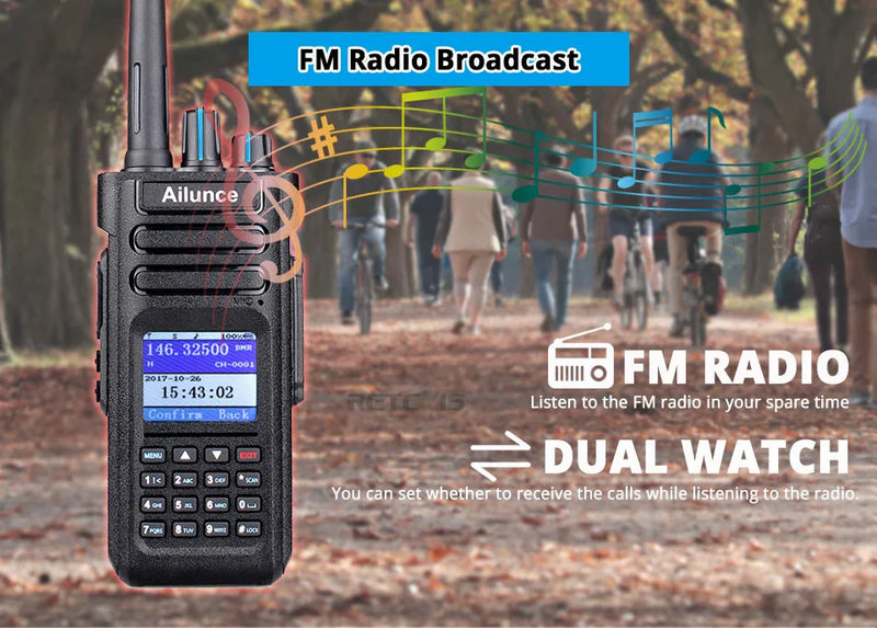 Ailunce HD1 DMR Digitales Walkie-Talkie, Amateurfunk, große Reichweite, Zwei-Wege-Radio, Walkie-Talkie, GPS, VHF, UHF, Dualband-Transceiver