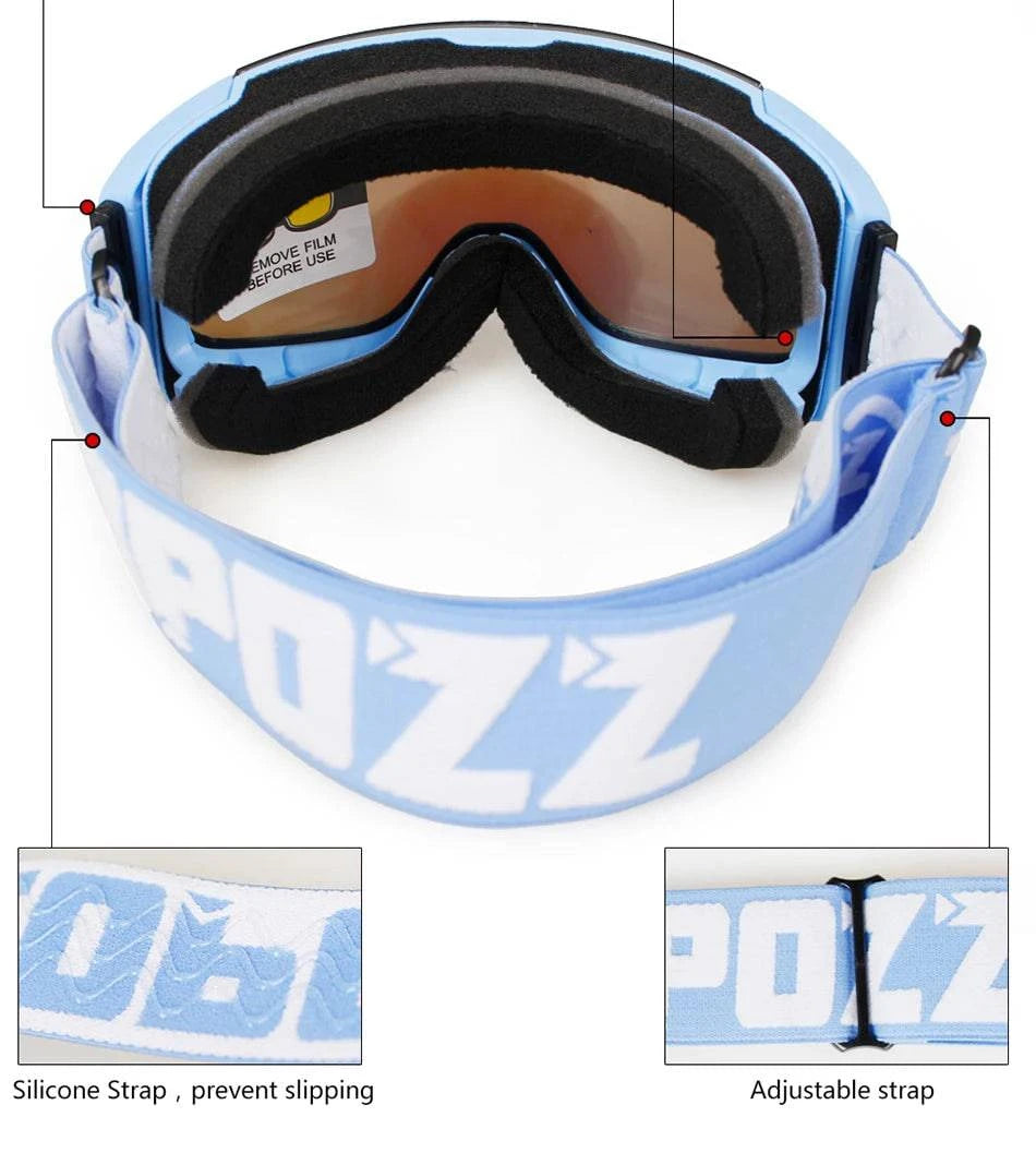 COPOZZ Magnetic Ski Goggles with Quick-Change Lens and Case Set 100% UV400 Protection Anti-fog Snowboard Goggles for Men & Women - Property & Safety Tradings