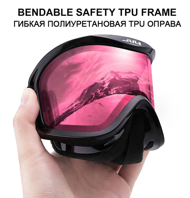 MAXJULI Brand Professional Ski Goggles Double Layers Lens Anti-fog UV400 Ski Glasses Skiing Men Women Snow Goggles - Property & Safety Tradings