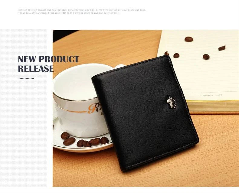 BISON DENIM Fashion Purse Men's Genuine Leather Wallet RFID Blocking Mini Wallet Male Card Holder Small Zipper Coin Purse W9317 - Property & Safety Tradings